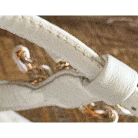 Chanel White Leather Gold CC Quilted T-Strap Sandals Block Heel 38C 8 Italy 2000 - Picture 10 of 14